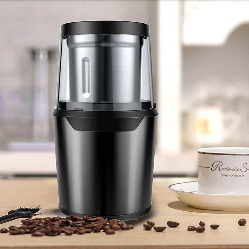 Devisib Koffiemolen Elektrische 80G Met Afneembare Roestvrijstalen Kom Borstel Inclusief Voor Maken Bonen Noten Spice Suiker Graan
