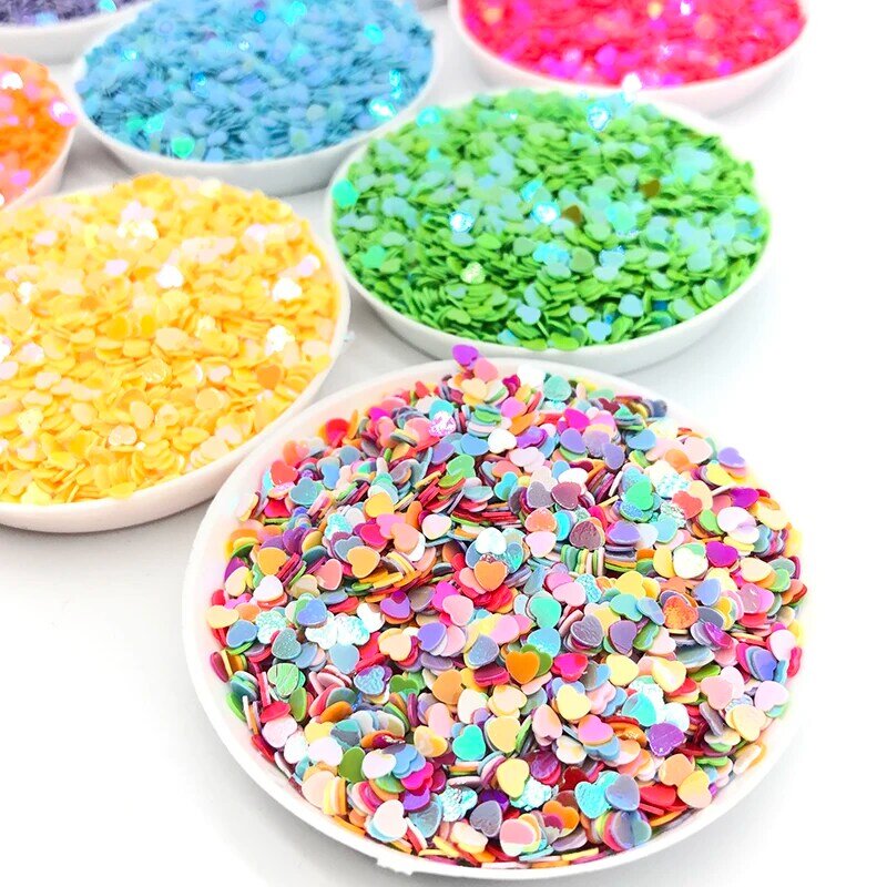 Inyajay  Loose Sequins 3mm Love Heart Shape Glitter Nail Sequins Shiny DIY Handcraft Manicure Accessories/Decoration Confetti