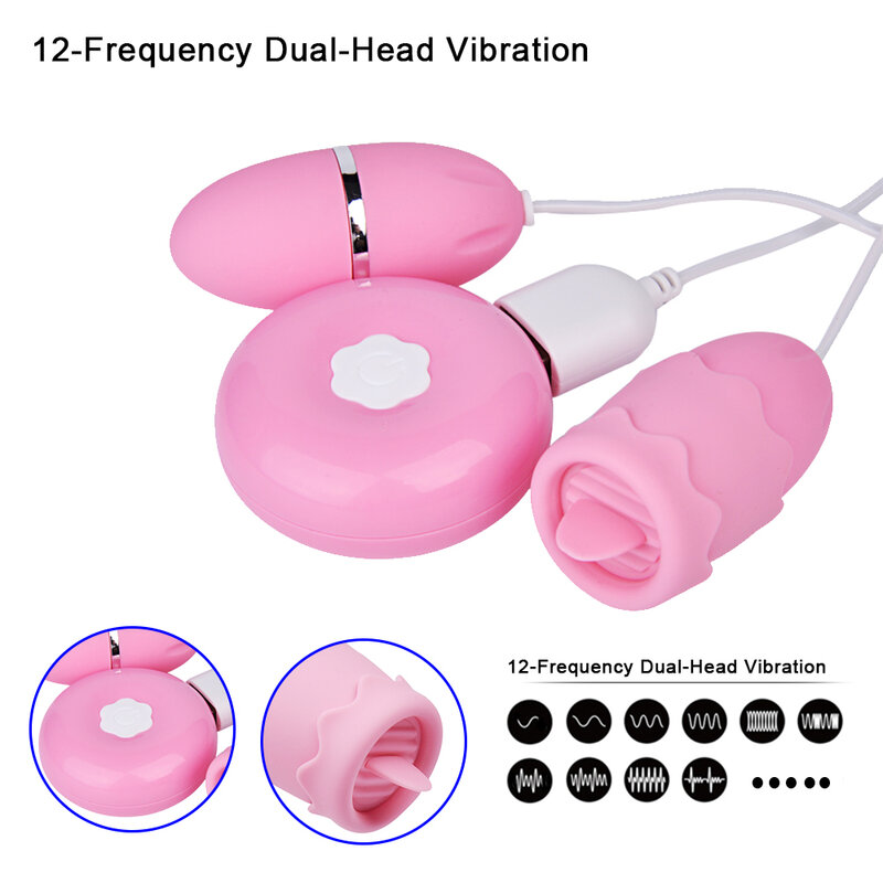 12 modo lengua de sexo Oral lamiendo vibrador estimulador de clítoris pezón vibrante juguete sexual de huevo para las mujeres masturbador Vaginal