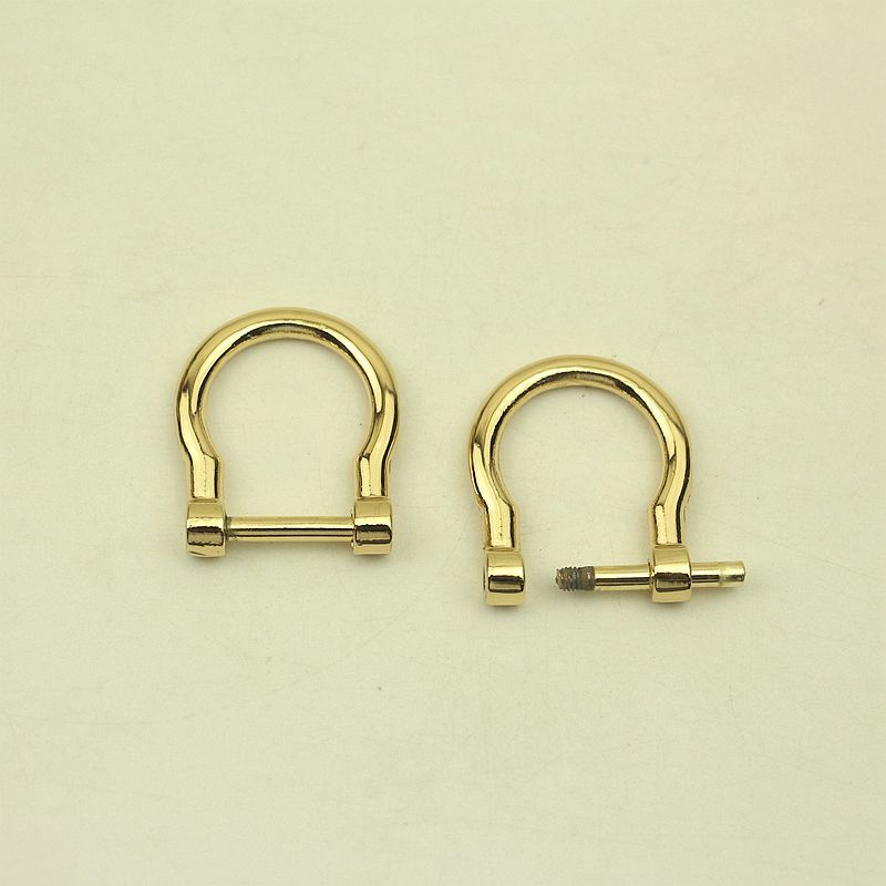 5Pcs 14mm Diecast Metal D Ring Removable Screw Hook Buckles for Bag Strap Clasps Dee Rings Keychain DIY Handbag Accessories