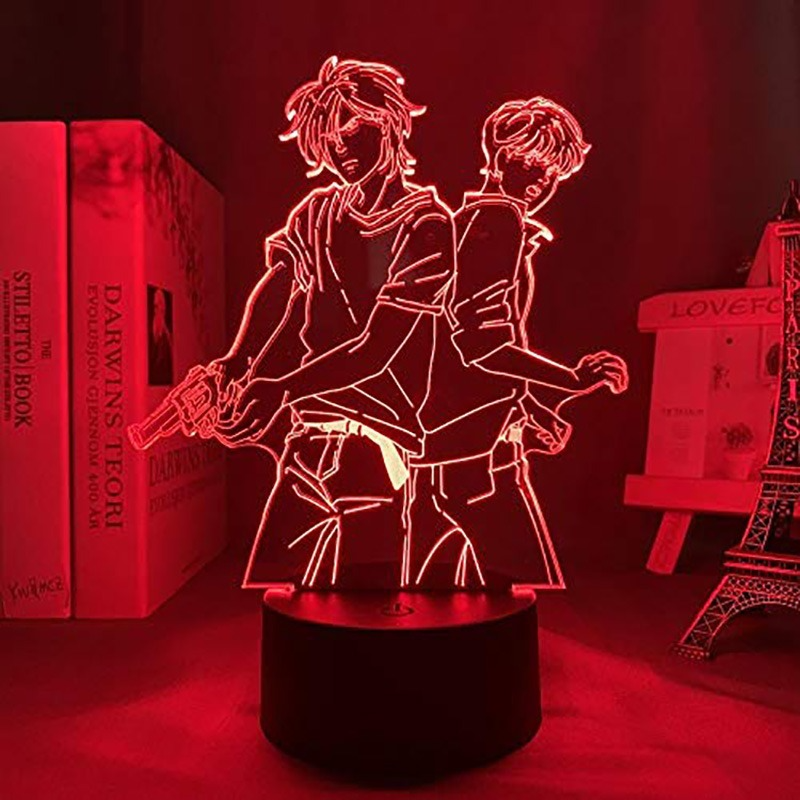 อะนิเมะสยองขวัญฆาตกรรม3d Night Light ที่มีสีสัน Cracked ไฟ LED ความคิดสร้างสรรค์ของขวัญโคมไฟบรรยากาศวันเก...