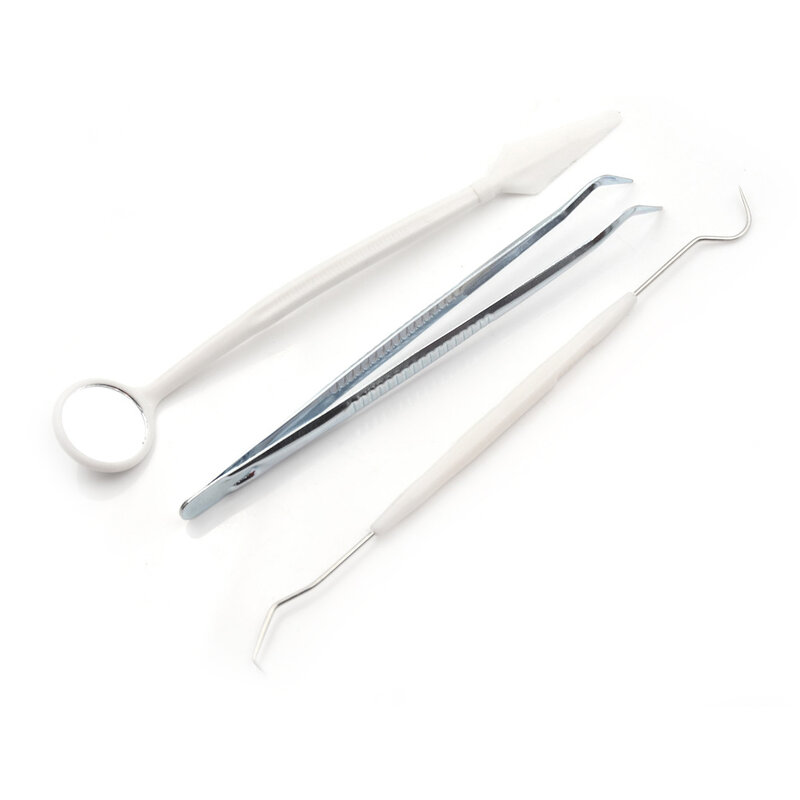 Kit d'outils dentaires en acier inoxydable, grattoir de tartre à dents, miroir buccal, dentiste, outil de sélection, détartreur pour Kit de dents 3 pièces/ensemble
