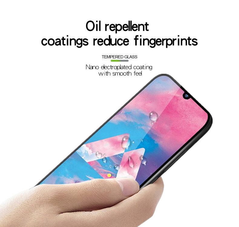 Protecteur d'écran pour Samsung Galaxy A40s, 2 pièces, couverture complète en verre trempé à colle