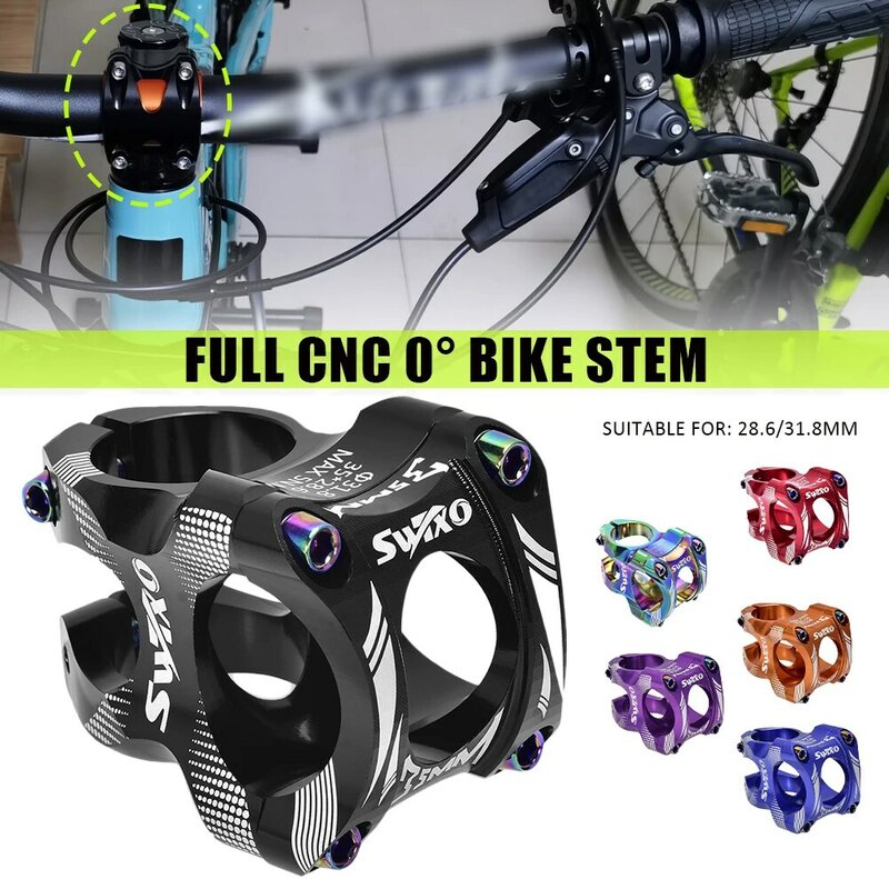 31.8mm Bicycle handlebar Stem CNC Machined Aluminum Alloy MTB Stem 28.6mm Front Fork Ultralight Bike Stem Bicycle Parts
