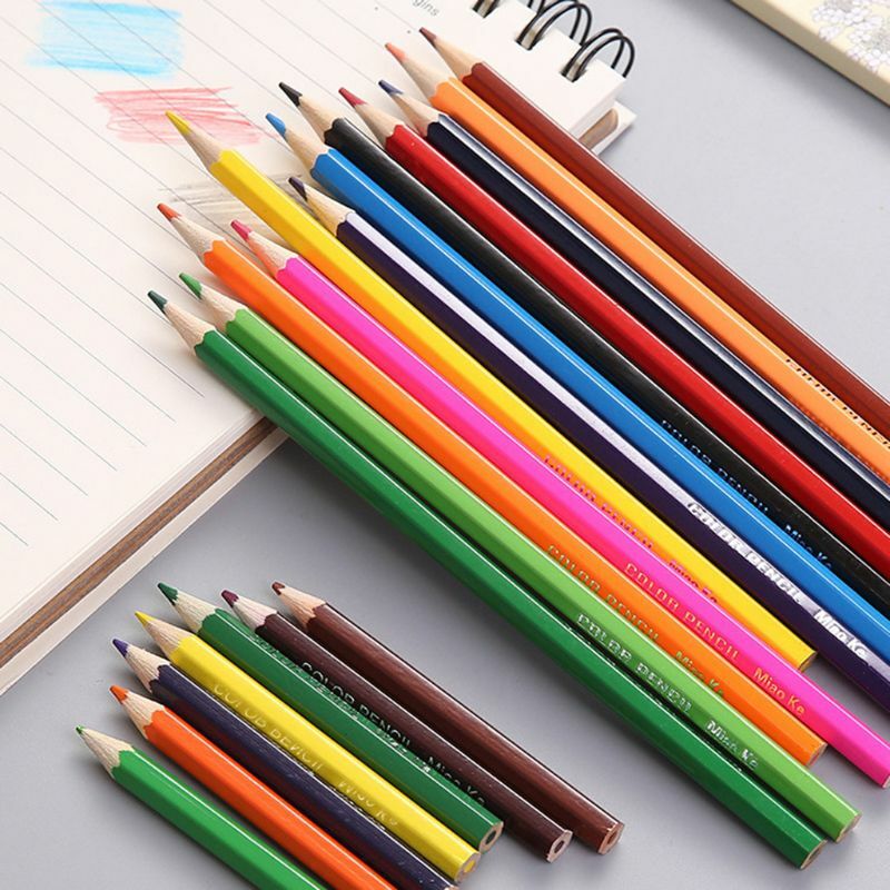 12/24 lápis de cor lápis de madeira natural lápis de desenho para a escola escritório artista pintura esboço suprimentos