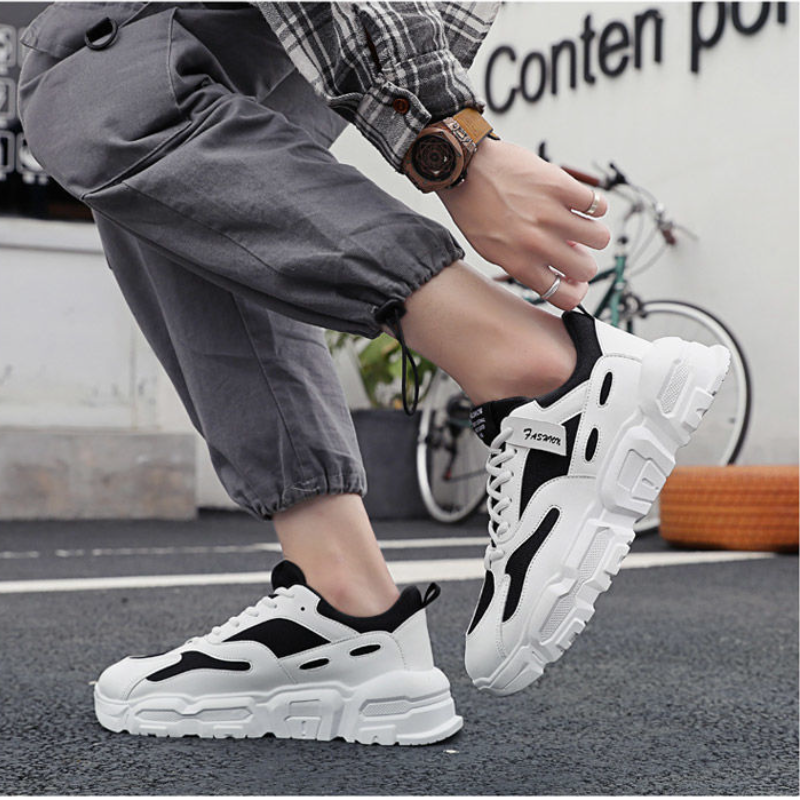 Zapatillas de deporte de algodón para hombre, zapatos informales gruesos, con plataforma, para correr, tenis, baloncesto, otoño, 2021