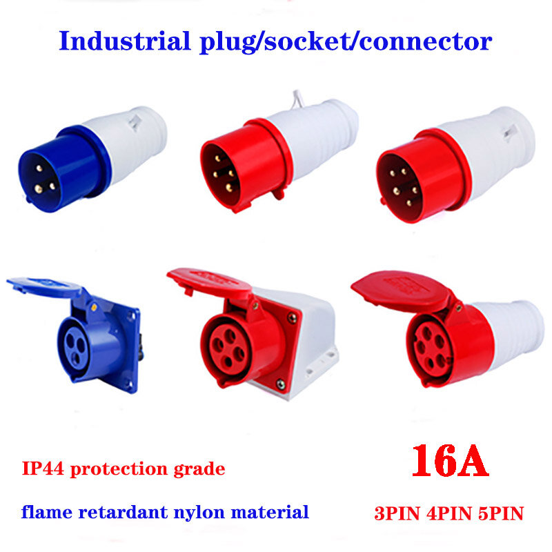 16Amp Enchufe 16 A Socket Montable Zócalo De Agua Conector Eléctrico resistente a la intemperie