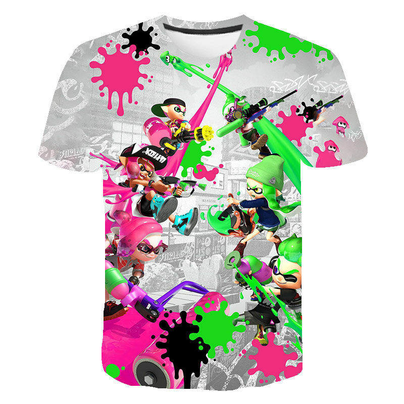 Splatoon – t-shirt manches courtes pour hommes, femmes et enfants, imprimé en 3D, mode décontractée, garçon et fille, Cool, intéressant