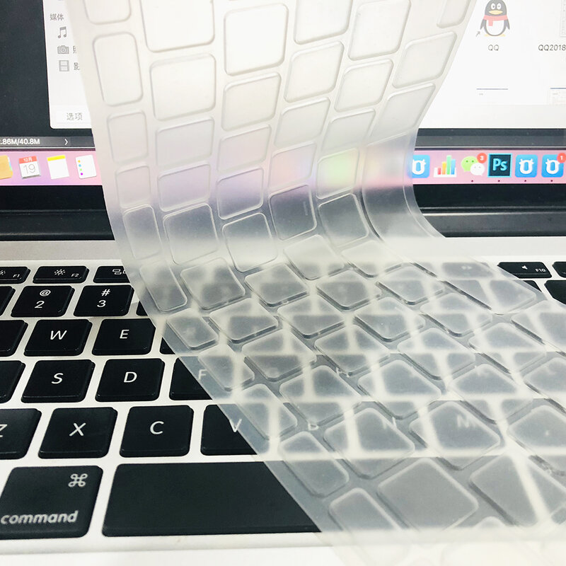 Film de protection en silicone transparente pour clavier Apple, toutes séries, MacBook Pro 13 11Air 13 15 Rétina 12 pouces, compatible UE US