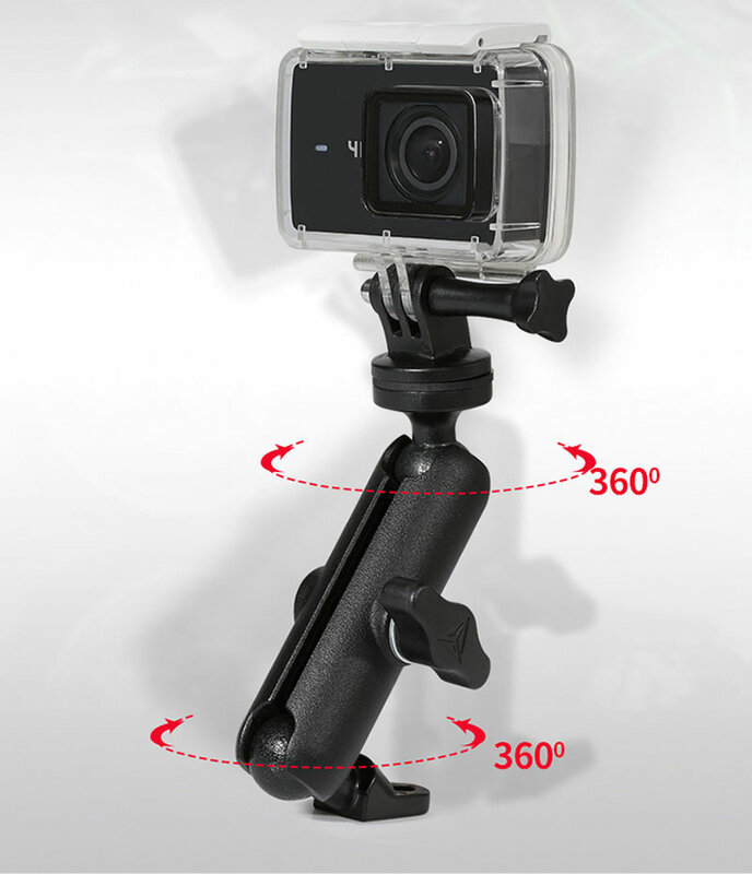 Xe Đạp Xe Máy Camera Giá Đỡ Tay Cầm Gương Chân Đế 1/4 Đế Kim Loại Cho GoPro Hero8/7/6/5 /4/3 + Tặng Camera Hành Động Phụ Kiện