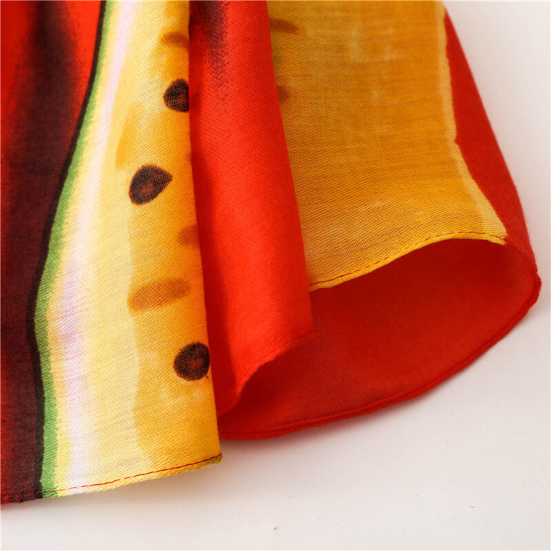Шарф с рисунком арбуза, женская теплая Модная шаль, дорожный пляжный шарф для женщин на осень