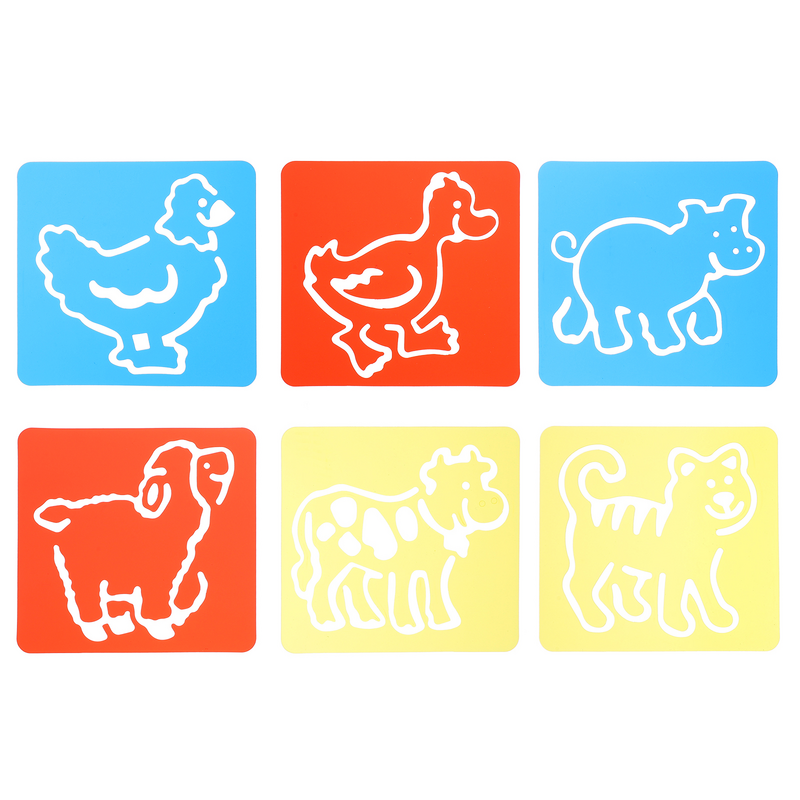 2 Sets Doodle Board Template Adorable Animal Pattern Drawing Tablet Stencil