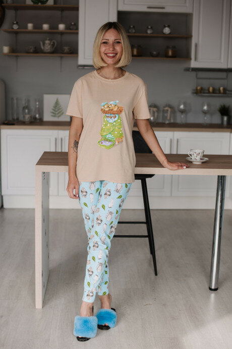 Atoff home-Pijama para mujer ZHP 039 (Borgoña + jaula)