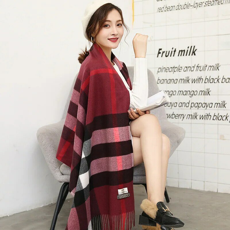 Autumn/winter SKY Classic Plaid Scarf for Female European, American and British Style Imitation Cashmere Bristle Lover's Shawl
