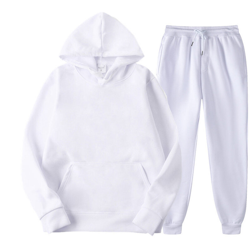 Sweat-shirt à capuche et pantalon pour femme, ensemble deux pièces, surdimensionné, polaire, épais et chaud, collection automne et hiver