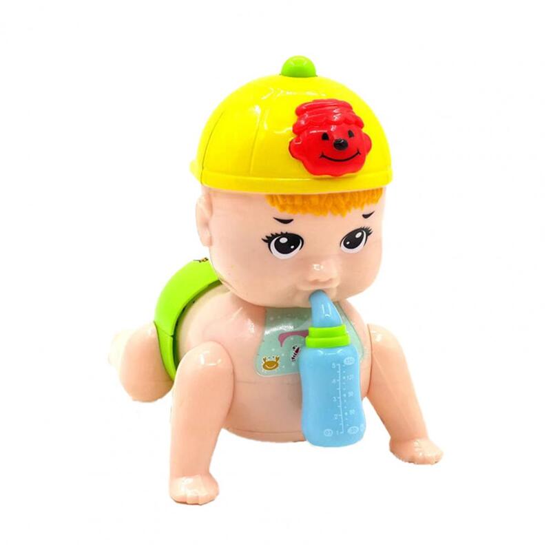 Brinquedo para engatinhar com garrafa de alimentação, boneco para bebês engatinhando com desenvolvimento inteligente e não tóxico