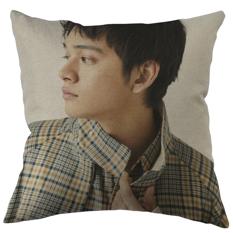 Takumi Kitamura Pillow Covers Cases Cotton Linen Zippered Square Decorative Pillowcase Outdoor,Office,Home Cushion 45x45cm