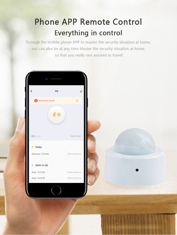Tuya Smart Zigbee Smart Pir Motion Sensor Alarm ระบบ Human Body การตรวจจับเซ็นเซอร์ Motion Detector สำหรับ Home Automation