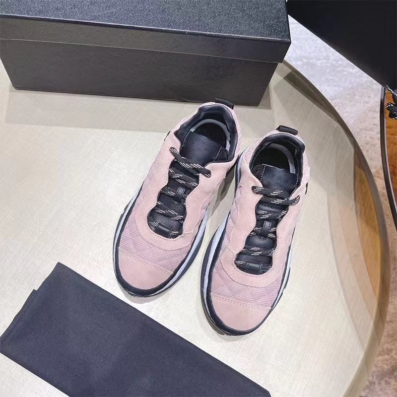 2021 Autumn And Winter New Large Size Women's Shoes Rhombus Platform Casual Shoes Color Matching Lace-up Increased Old Shoes