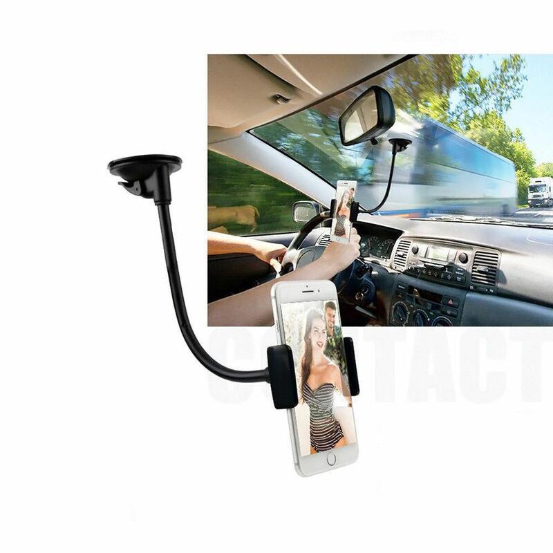 Car Phone Holder Universal Vertical Cell Phone Holder Dashboard Windshield Long Arm Car Mount Sucker GPS Stand