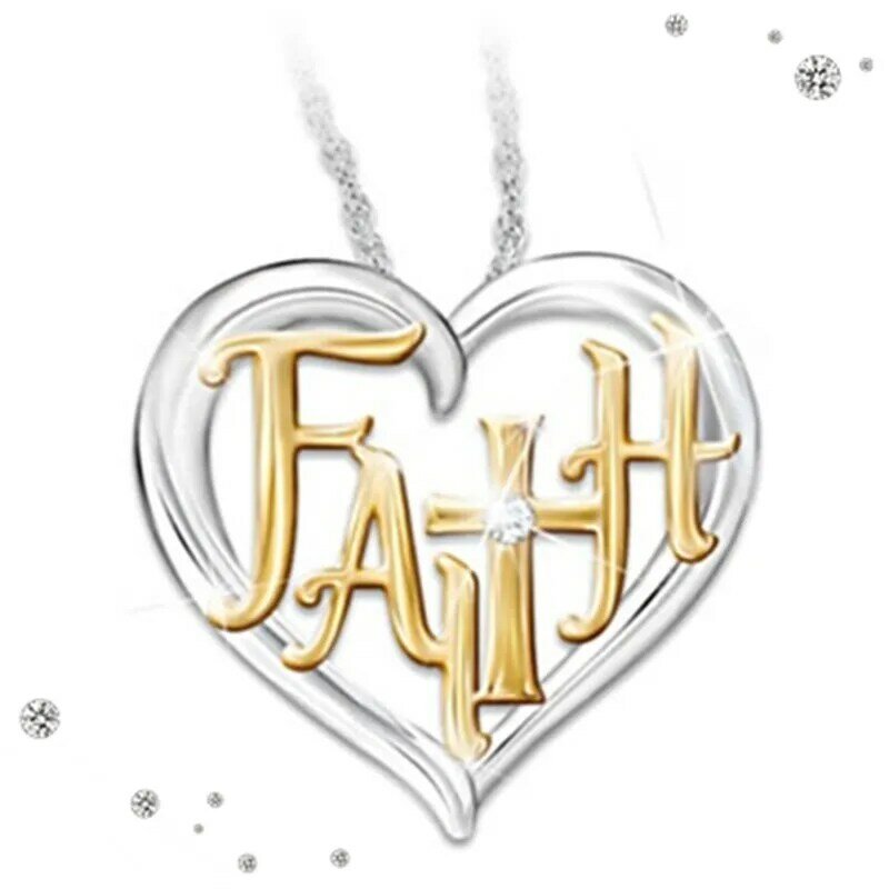 Jezus krzyż miłość wisiorek w kształcie serca Rhinestone naszyjnik biżuteria akcesoria kobiety dziewczyny Choker świąteczne prezenty Trendy