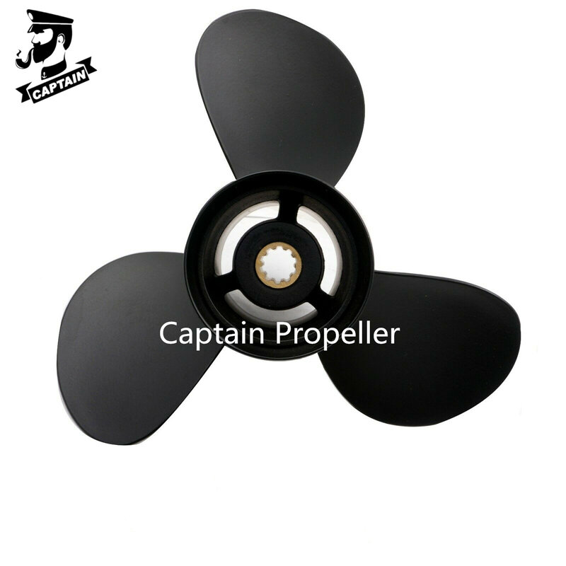 Captain Propeller-motor fueraborda Tohatsu, 9,9x12, 25HP, 30HP, MFS25B, MFS30B, aluminio, 10 estriado de dientes, RH, para barco marino