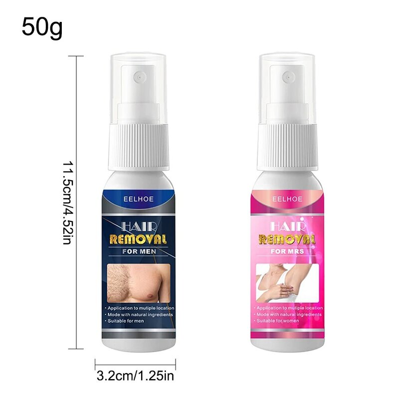 Safe and Gentle Hair Remover Inhibits Hair Growth for Arms Underarms Legs Back Painless Hair Remover Spray for Men Women
