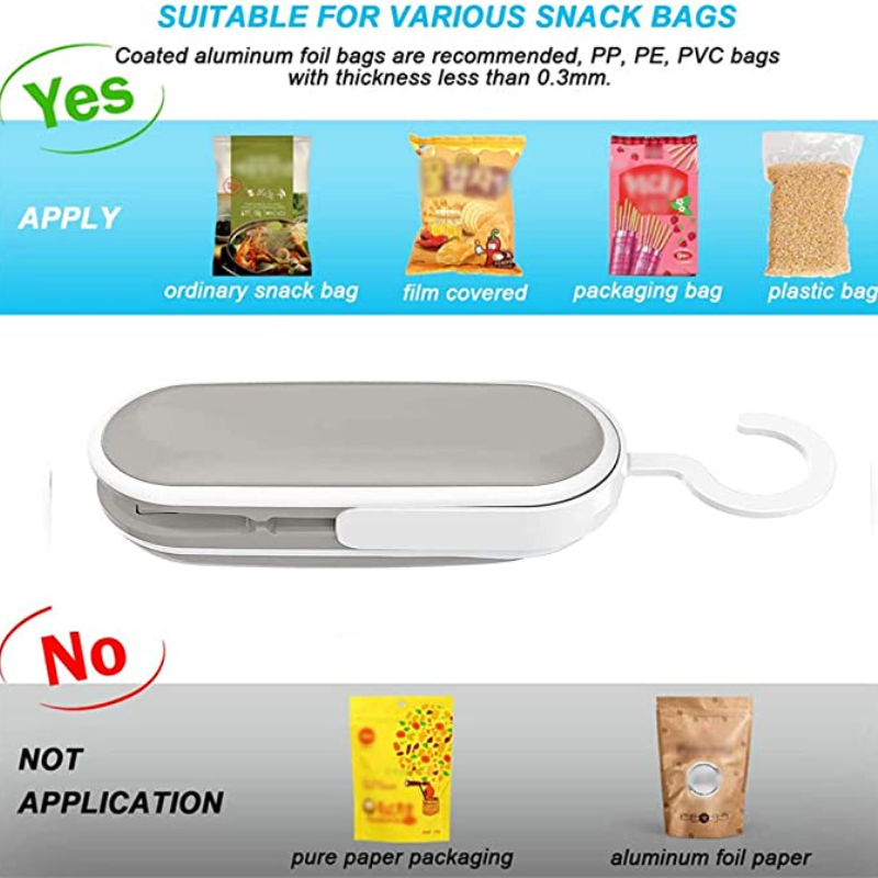 Mini Sluitmachine Vacuüm Voedsel Sealer 2 In 1 Warmte Sealer Handheld Draagbare Sealer Verpakking Machine Keukenmachine Keuken