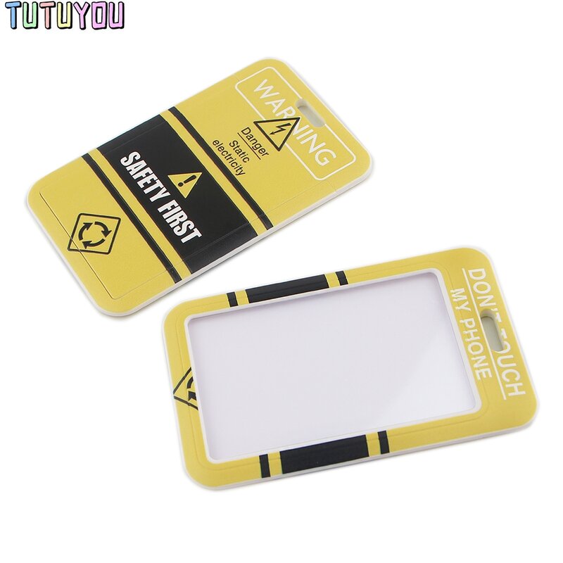 1pc PC2572 Safety First Warning Fashion Lanyards ID Badge Holder Bus Card Holder Staff Card Bank Credit Card Holder Accessories