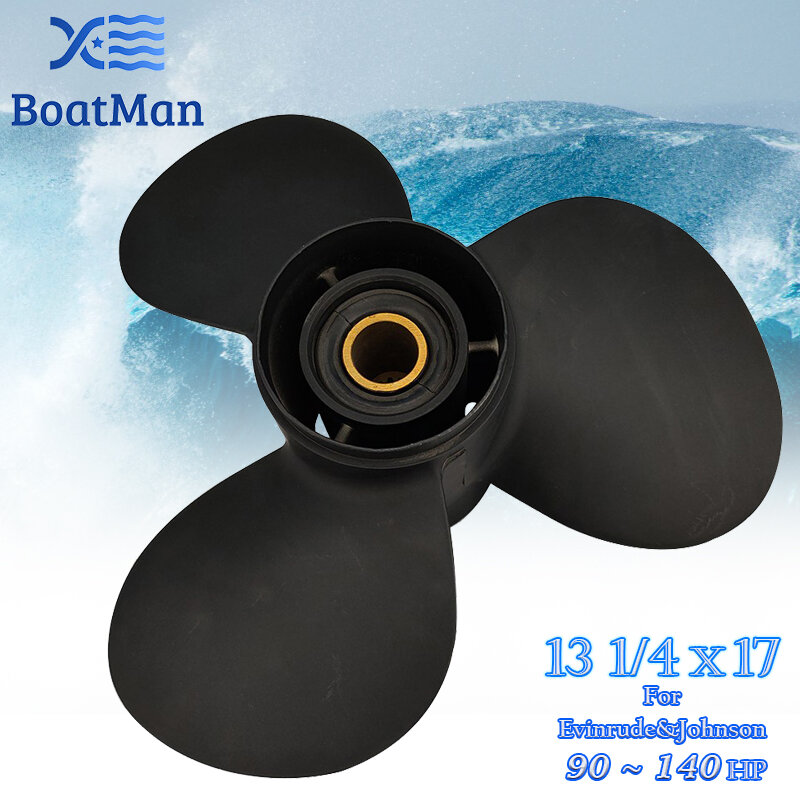 BoatMan® 13 1/4x17 Aluminum Propeller for Evinrude&Johnson 90HP 115HP 140HP Outboard Motor 15 Tooth Yacht  Accessories Marine