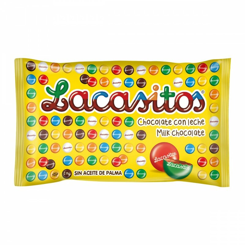 Lacasitos 1กิโลกรัมช็อกโกแลตนม Grageas เคลือบสีน้ำตาล