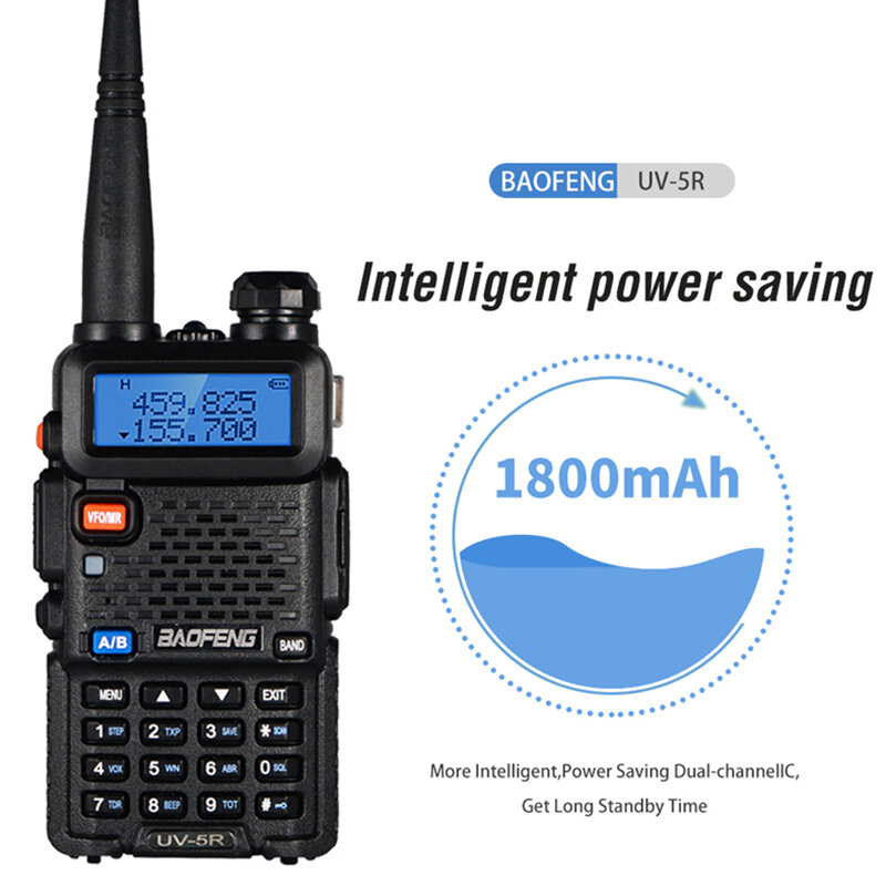 2 pçs real 8w baofeng UV-5R walkie talkie uv 5r alta potência amador presunto cb estação de rádio uv5r transceptor banda dupla 10km intercom