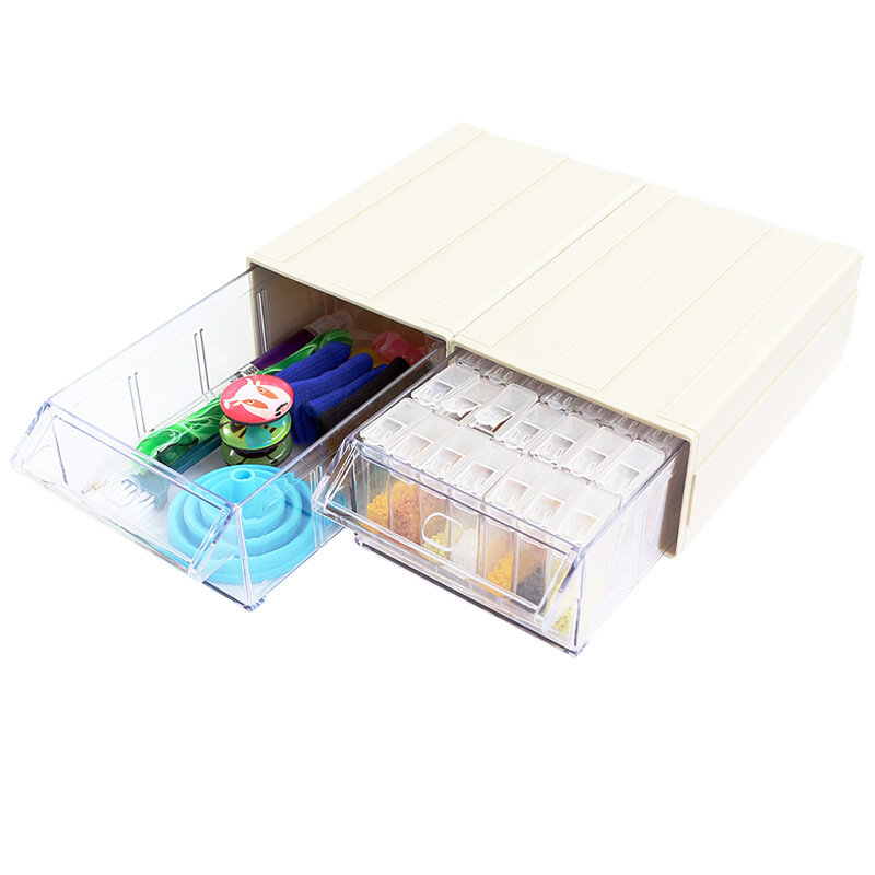 Cajón contenedor de almacenamiento desmontable para bordado de diamantes, caja para accesorios de pintura de diamantes 5D, con botella de semilla de cuentas separadas