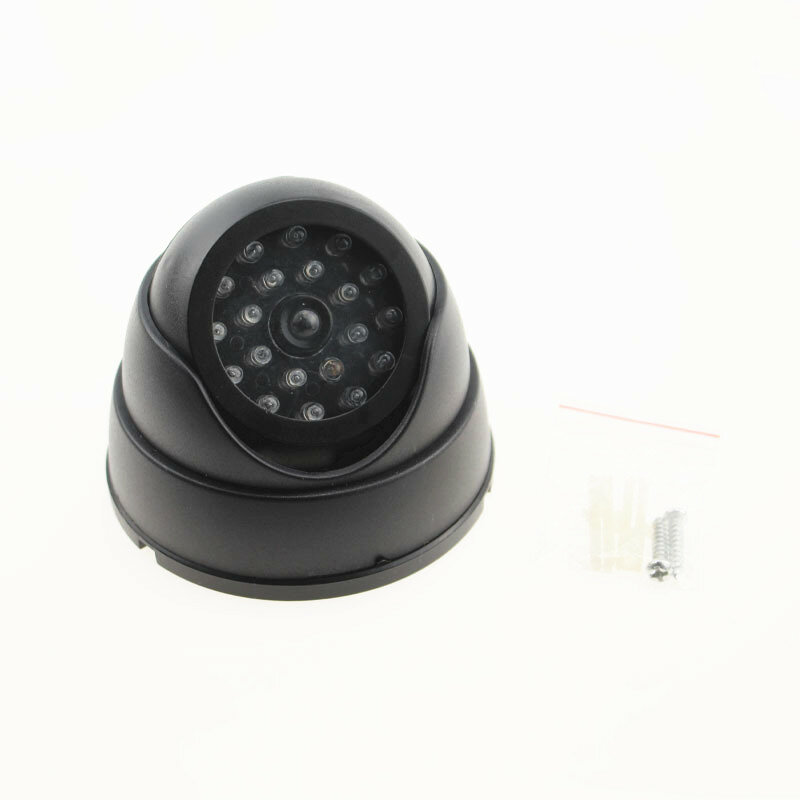 Fausse caméra de sécurité avec lumière led, vidéosurveillance d'extérieur, couleur noire, lumières scintillantes