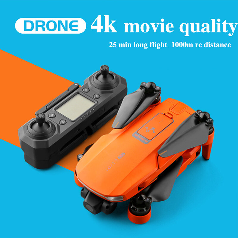 Dron 4k con GPS, 5G, Wifi, cámara cardán de 2 ejes, Motor sin escobillas, compatible con tarjeta TF de vuelo para 25 minutos ICAT7 VS sg906 pro, 2021
