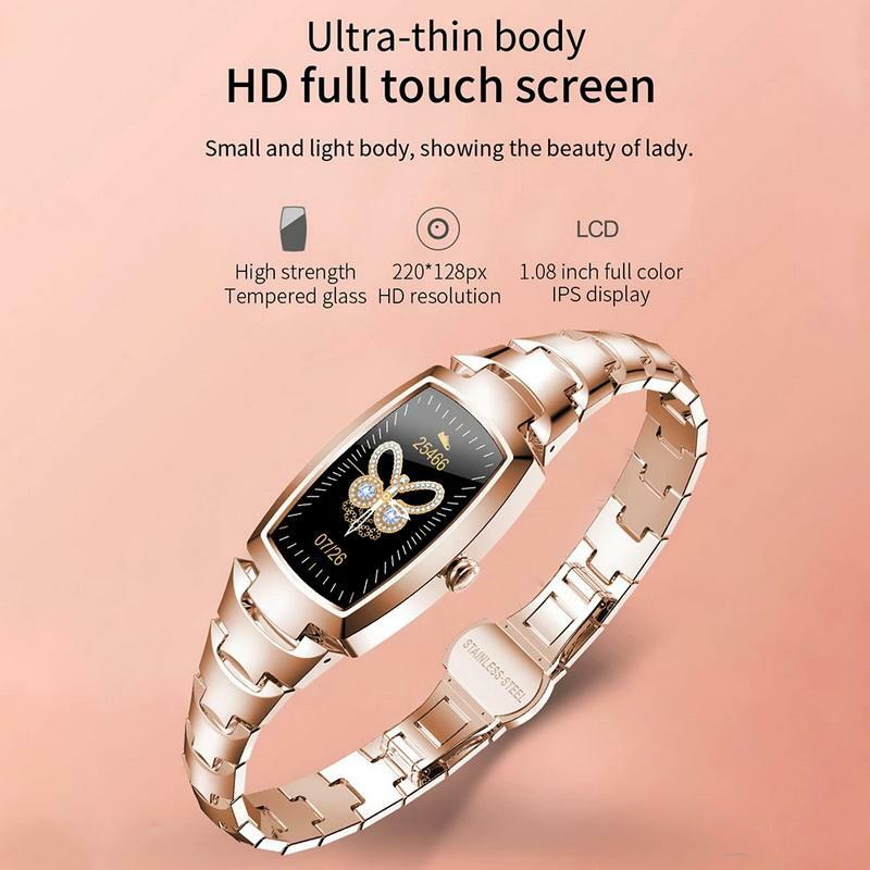 LEMFO-reloj inteligente H8 Pro para mujer, accesorio de pulsera resistente al agua con control del ritmo cardíaco, compatible con teléfonos Android e IOS, 2020