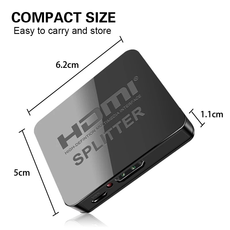 4K 1080P HDMI Splitter 1X2 1 Trong 2 HDCP Vũ Nữ Thoát Y 3D Bộ Chia Điện Khuếch Đại Tín Hiệu cho HDTV DVD PS4 Xbox Với Hộp Đựng