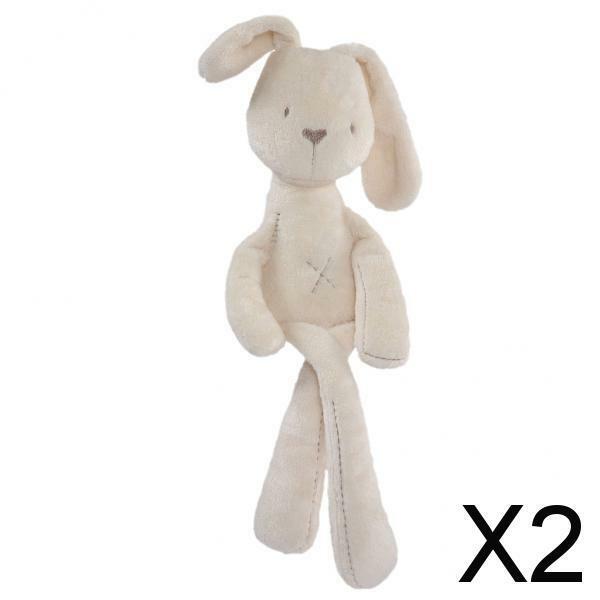 Peluche pour bébé, jouet mignon et doux en forme de lapin, cadeaux d'anniversaire, Beige, 55cm, 2 pièces