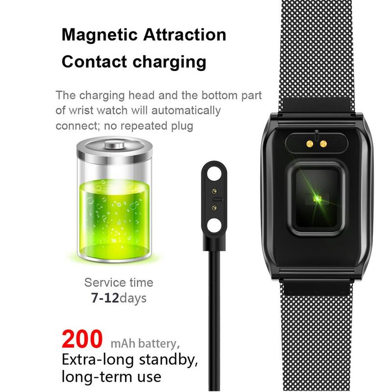 Reloj inteligente F9S IP68, pulsera de aleación impermeable con control del ritmo cardíaco y de la presión sanguínea, 50 días de batería en espera para hombre y mujer
