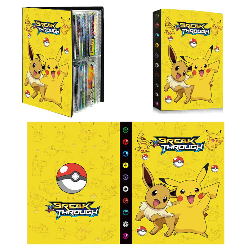240PCS Album Pokemon Cards Book Cartoon Anime Game Card Map Pokemons Binder Folder Holder List Collectors Pikachu Kids Toys Gift