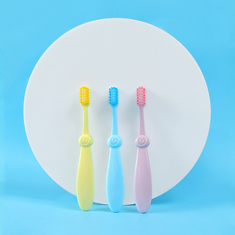 Cepillo de dientes suave superfino para bebé, 3 piezas, 2-6 años, dibujos animados, Macaron