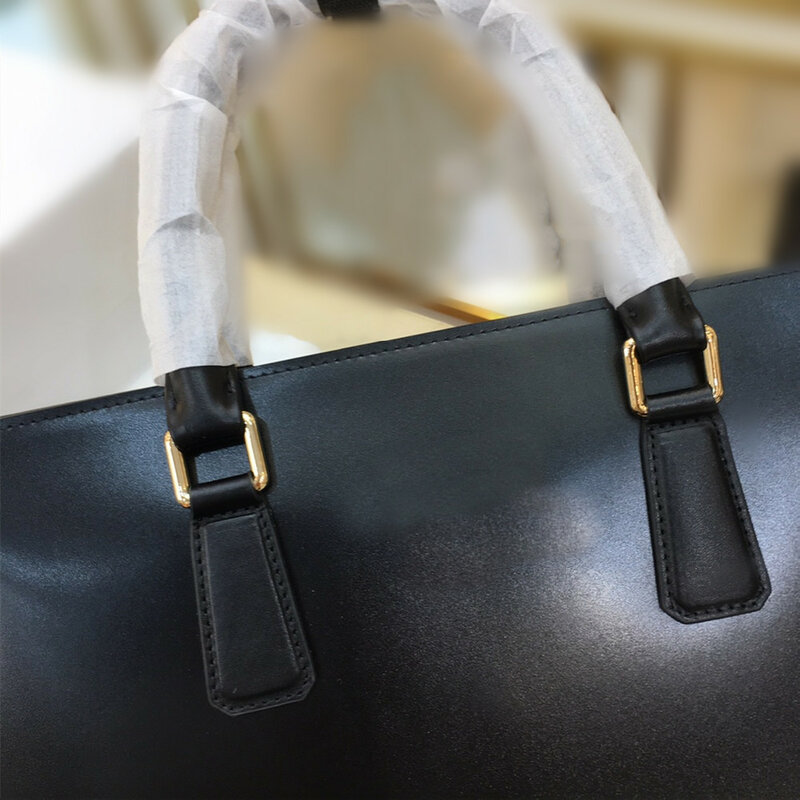 2021 Men's High-end Luxury Leather Business Document Computer Notebook Shoulder Messenger Bag38cm