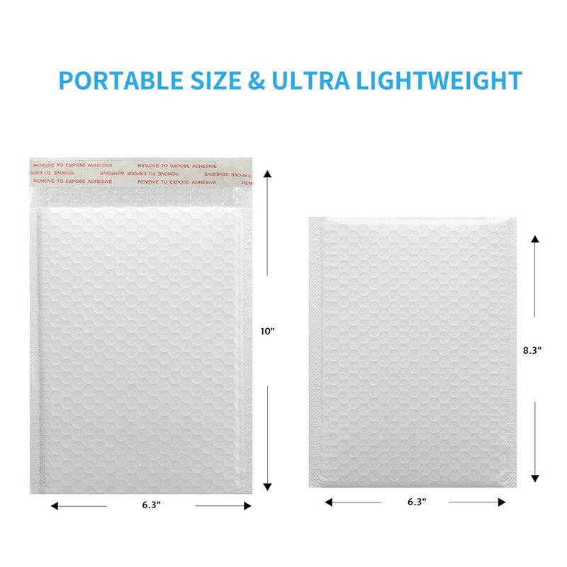 50 Pcs 16X21+4 Cm White Bubble Mailing Self-Sealing Padded Envelope Transport Bag Suitable For Offices, Homes And Shops