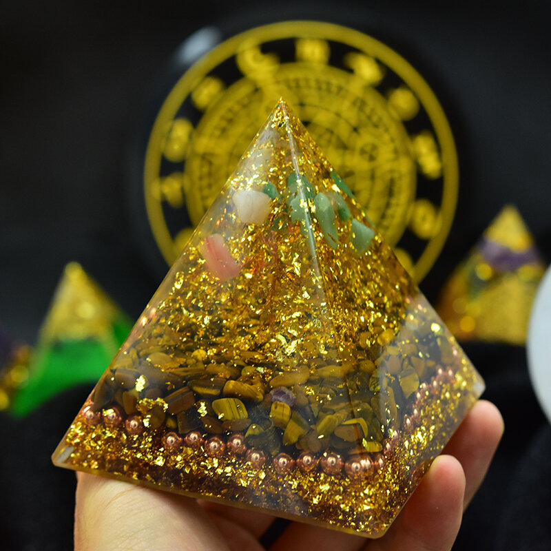 Energi Piramida Emosional Meningkatkan Hubungan Keberuntungan Meningkatkan Kepercayaan Diri Manipura Chakra Perhiasan Kristal Ornamen Organit
