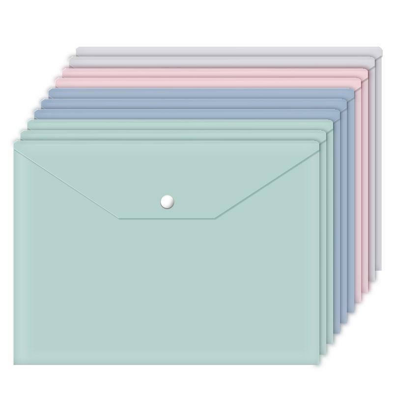 Borsa portadocumenti in plastica trasparente ispessita A4 tipo di pulsante borsa di archiviazione per carta di prova per File di grande capacità impermeabile spessa