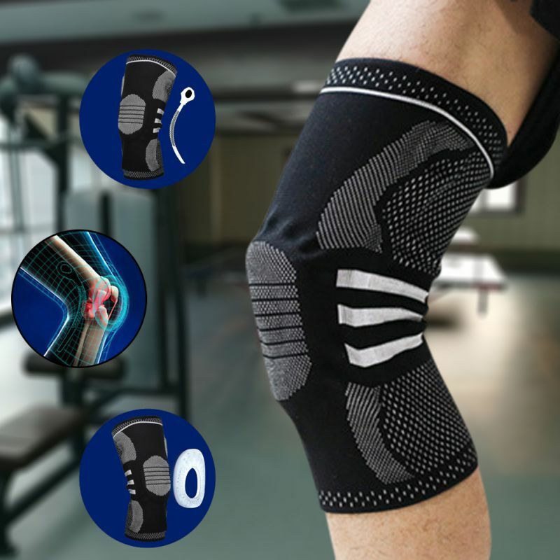 Alat Pelindung Kebugaran Dukungan Tulang Dalam Silikon Anti-tabrakan Bantalan Lutut Olahraga Musim Semi Mendukung Dukungan Lutut Penuh