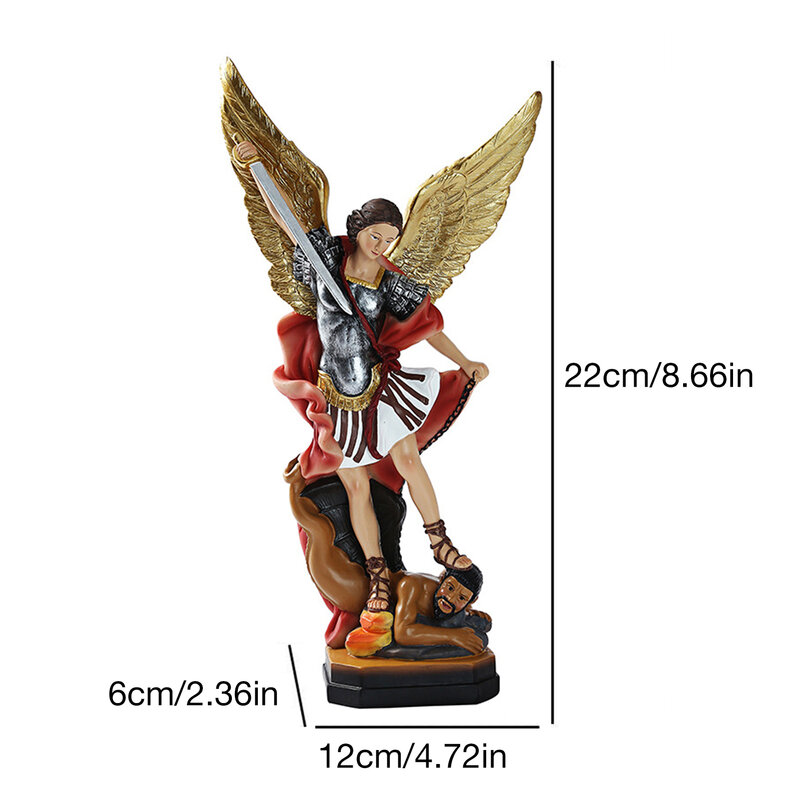 NEW Angel and Demon Battle Statue Home Garden Resin Figurine Ornament Catholic Gifts