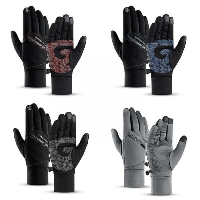 Winter Cycling Gloves Keep Warm Anti Slip Touchscreen Motorcycle Outdoor Glove Waterproof Fluff Riding Full Ski Equipment F Y6l8