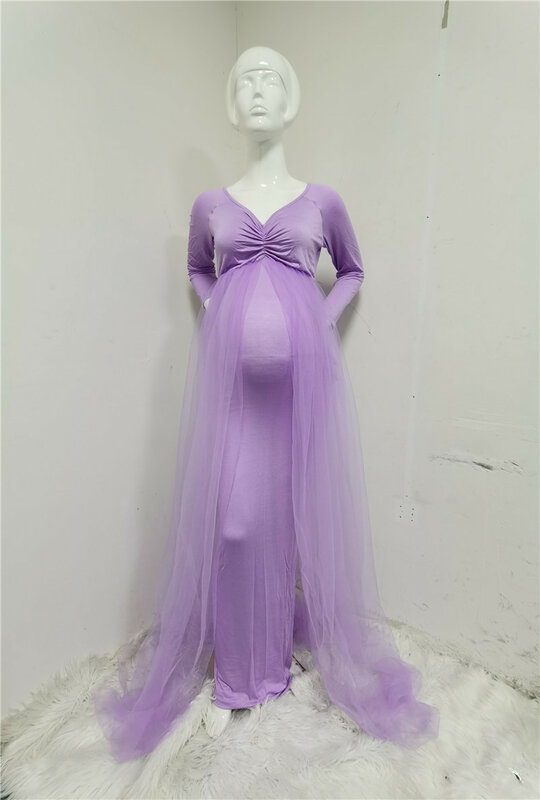 Robe de maternité Sexy en Tulle à paillettes, longue robe de photographie sans manches pour femmes enceintes, accessoire Photo
