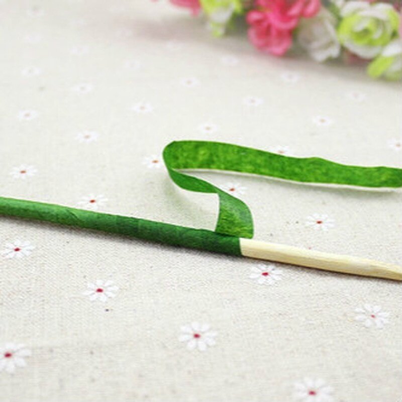 2 rolos 30m auto-adesivo fita de papel verde enxertia filme haste floral para grinaldas de guirlanda diy artesanato flor de seda artificial
